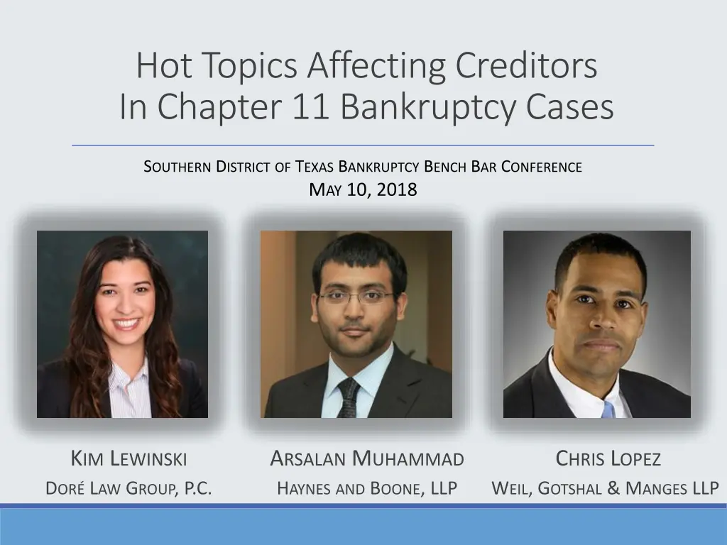 hot topics affecting creditors in chapter n.w