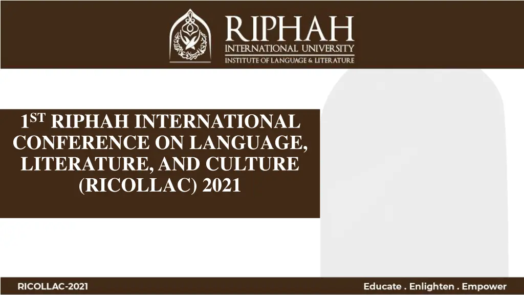 1 st riphah international conference on language n.w