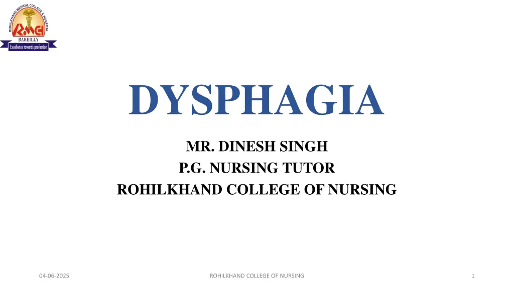 dysphagia n.w