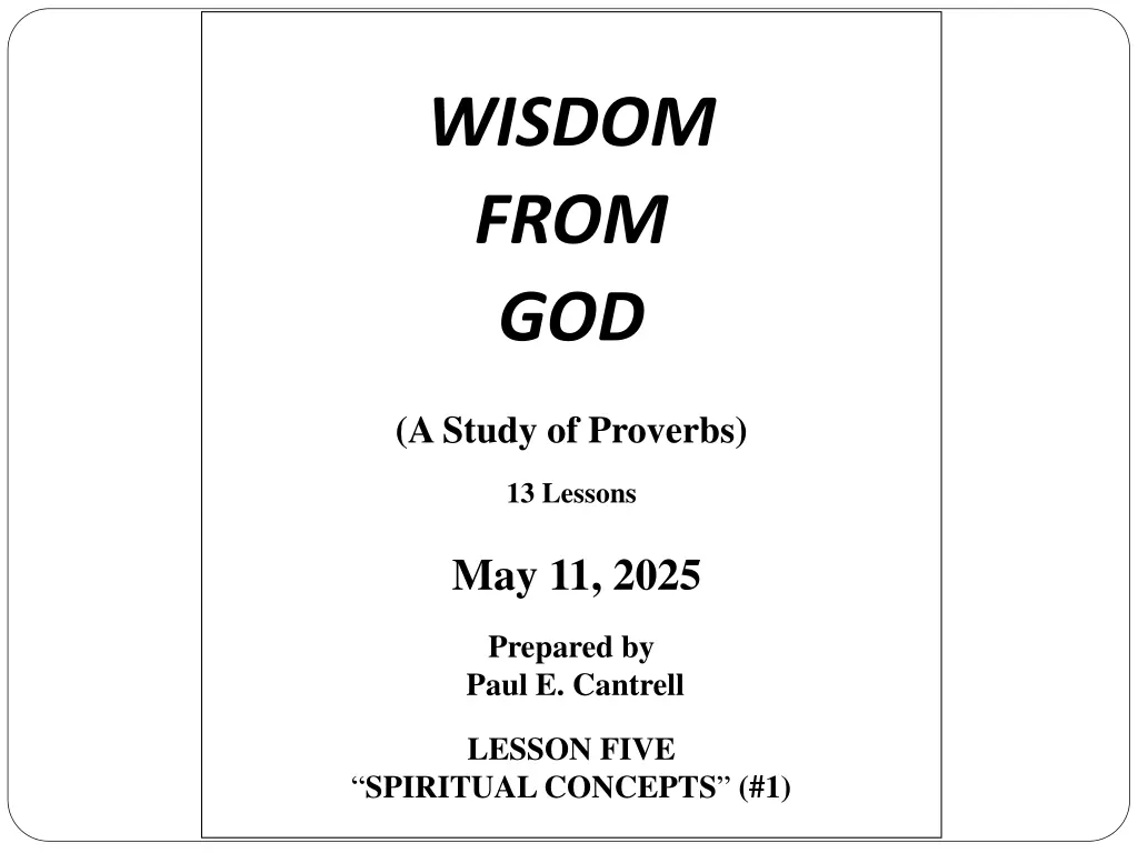 wisdom from god n.w
