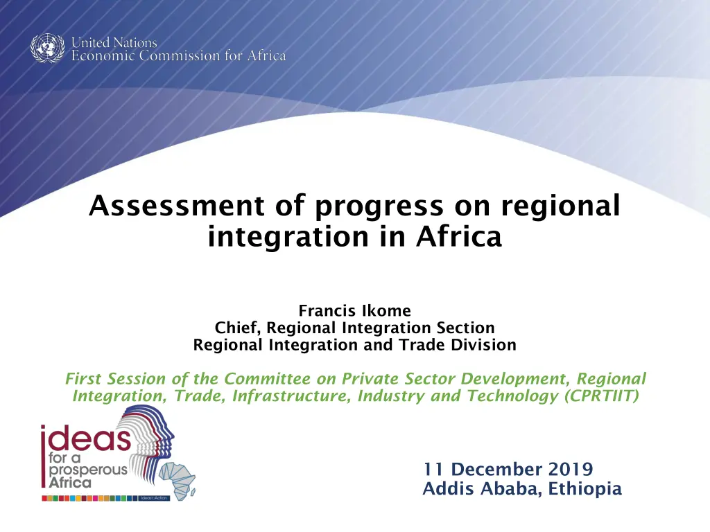 assessment of progress on regional integration n.w