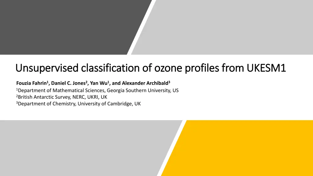 unsupervised classification of ozone profiles n.w