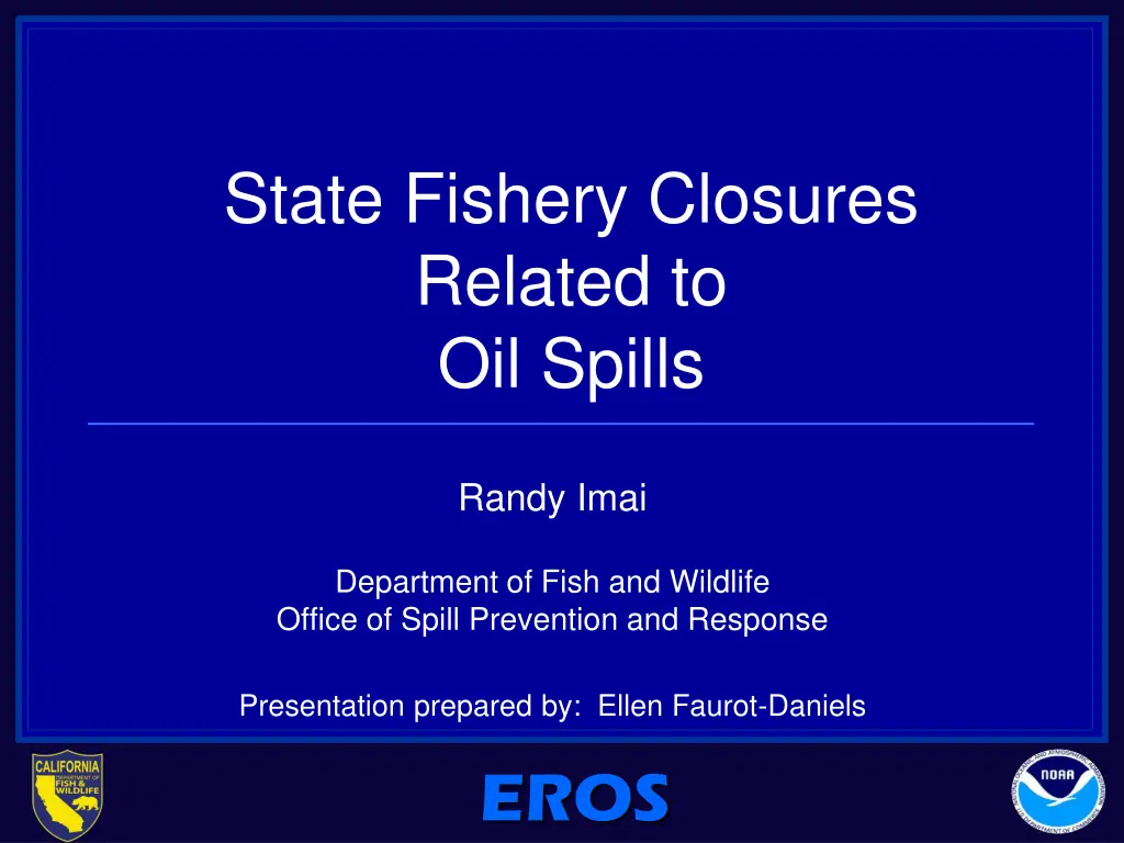 state fishery closures related to oil spills n.w
