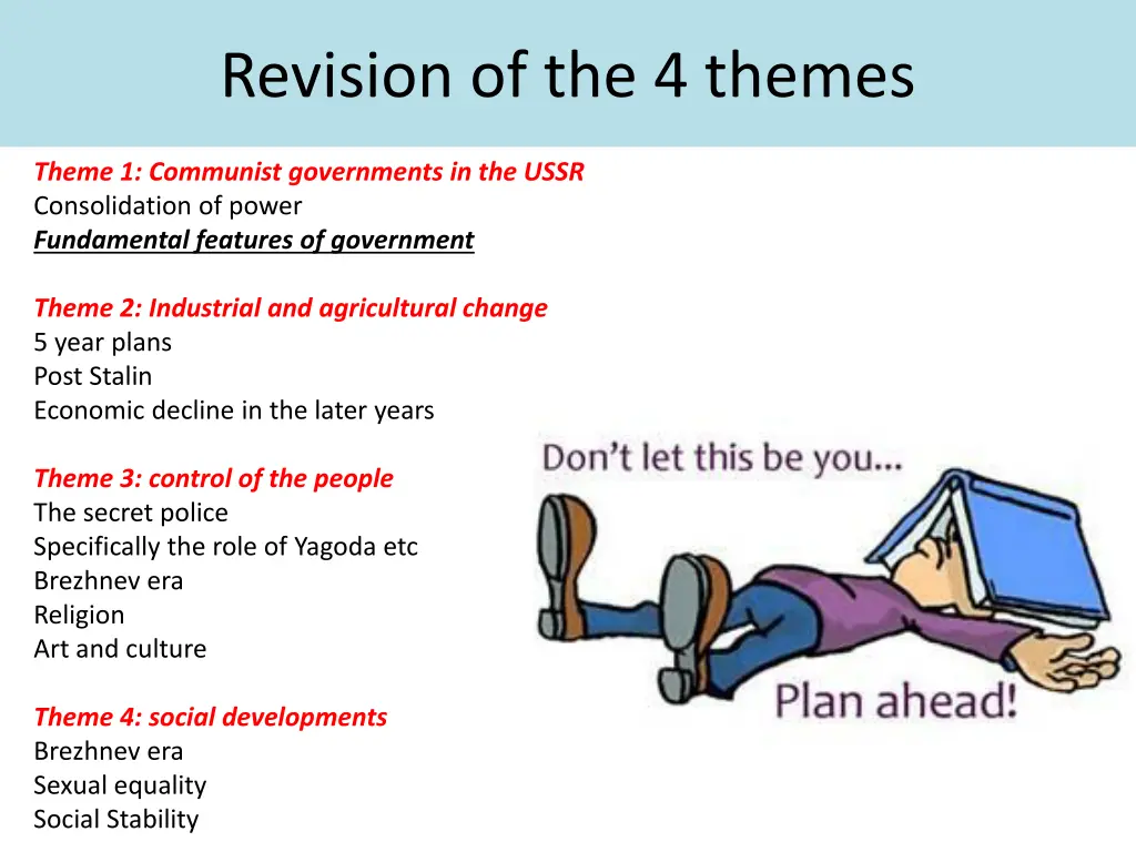 revision of the 4 themes n.w
