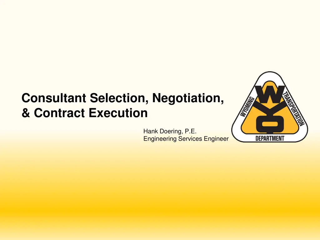 consultant selection negotiation contract n.w