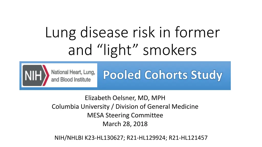 lung disease risk in former and light smokers n.w