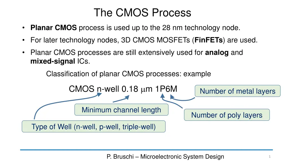 the cmos process n.w