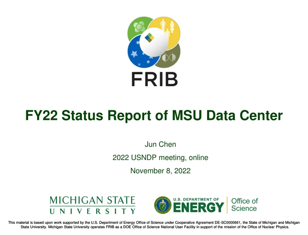 fy22 status report of msu data center n.w