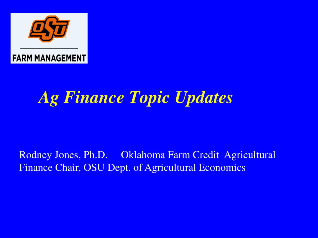 ag finance topic updates n.w