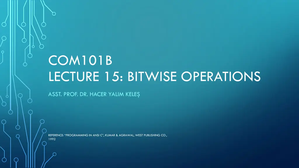 com101b lecture 15 bitwise operations n.w