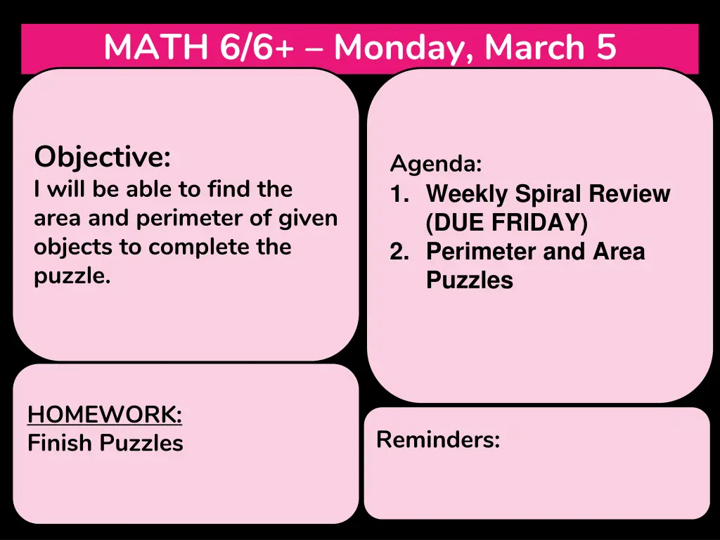 math 6 6 monday march 5 n.w