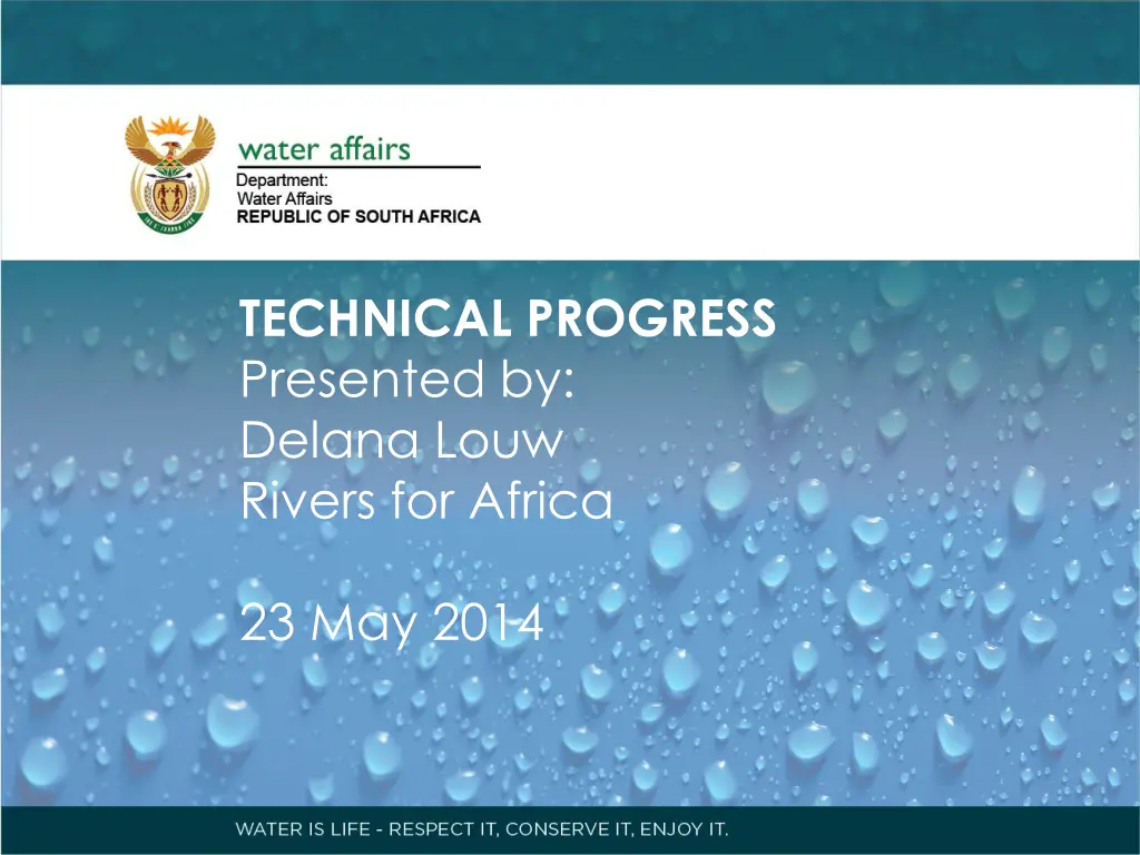technical progress presented by delana louw n.w