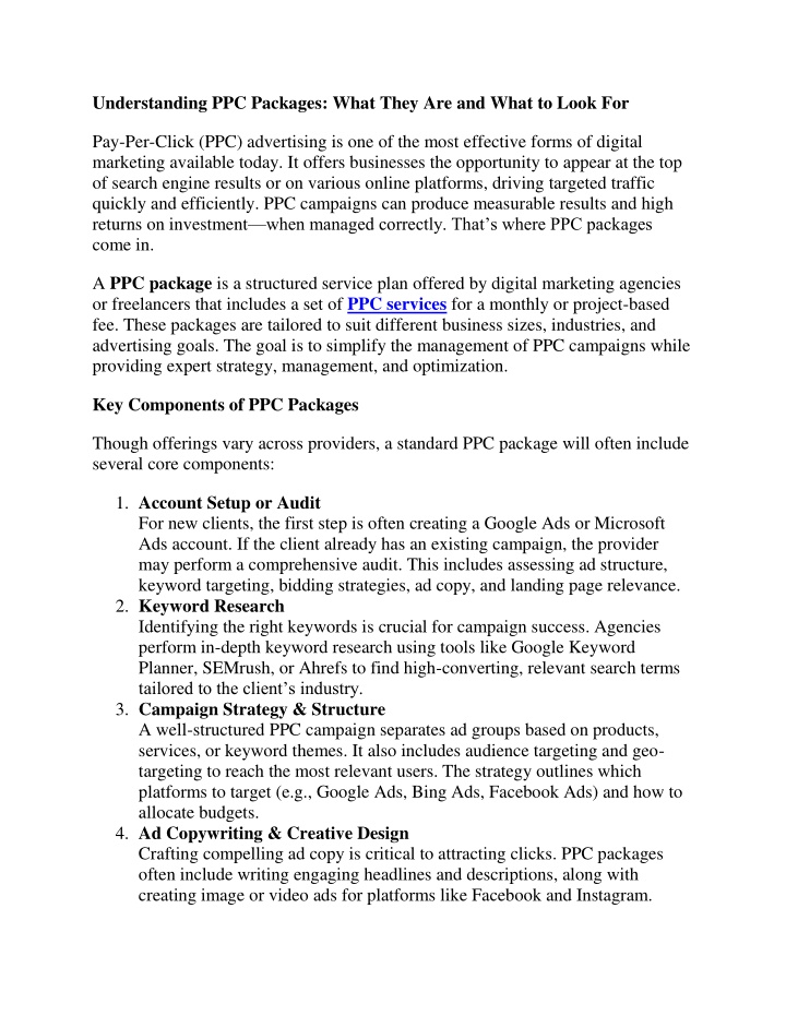 understanding ppc packages what they are and what n.w