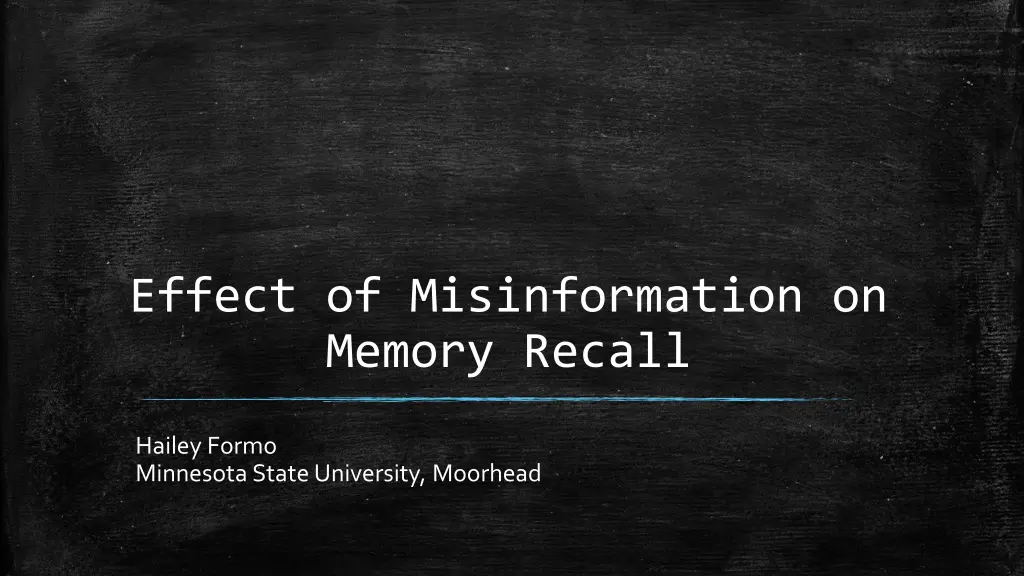 effect of misinformation on memory recall n.w