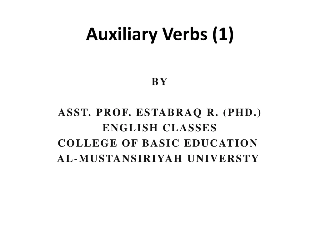 auxiliary verbs 1 n.w