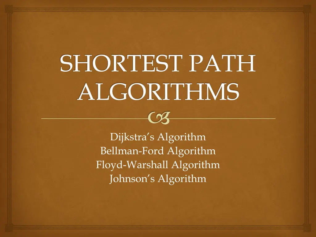shortest path algorithms n.w