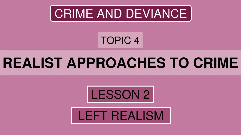 crime and deviance n.w