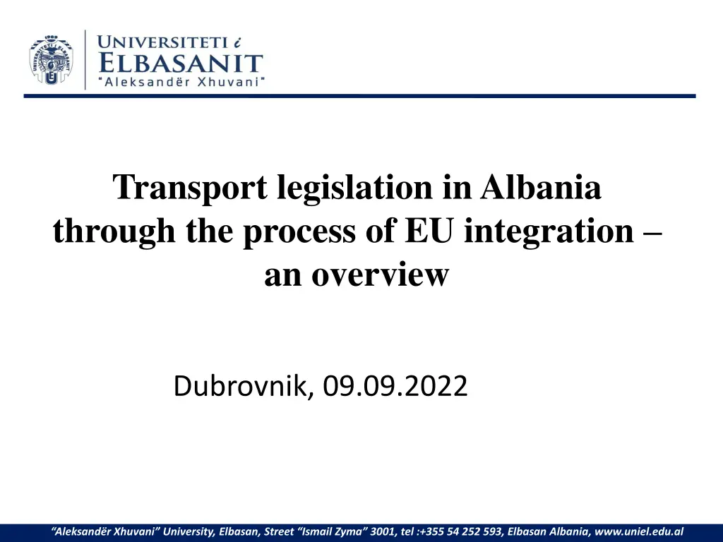 transport legislation in albania through n.w