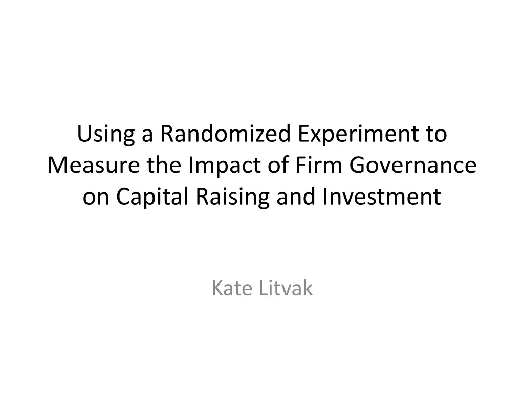 using a randomized experiment to measure n.w