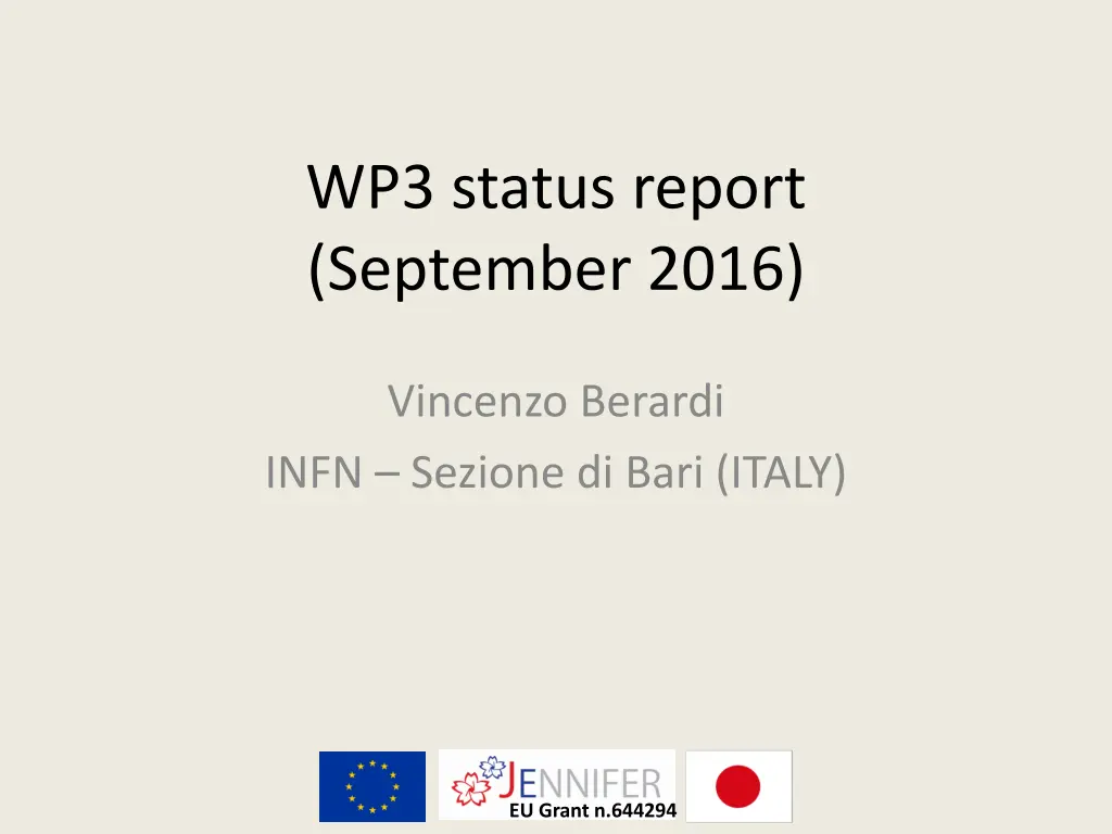 wp3 status report september 2016 n.w