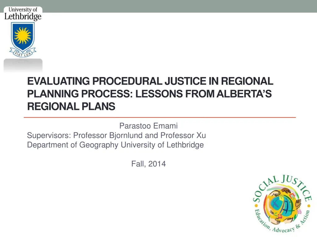 evaluating procedural justice in regional n.w