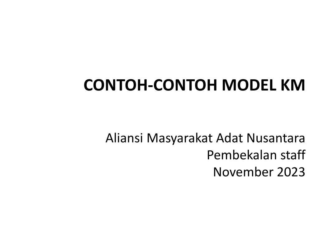 contoh contoh model km n.w