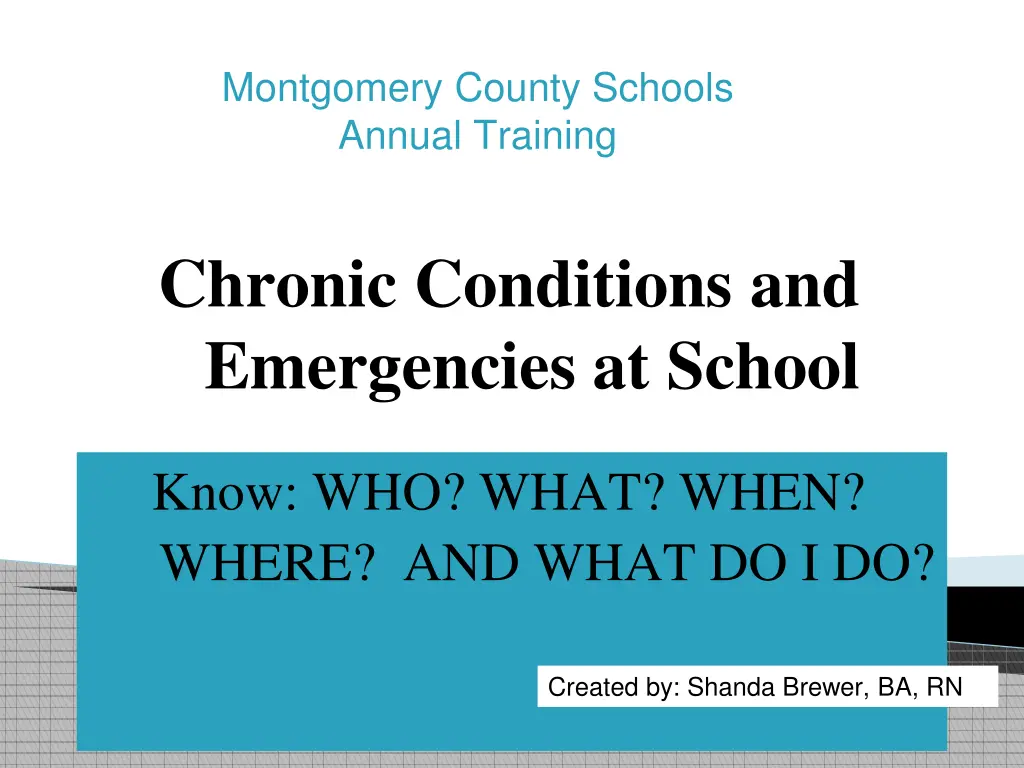 montgomery county schools annual training n.w