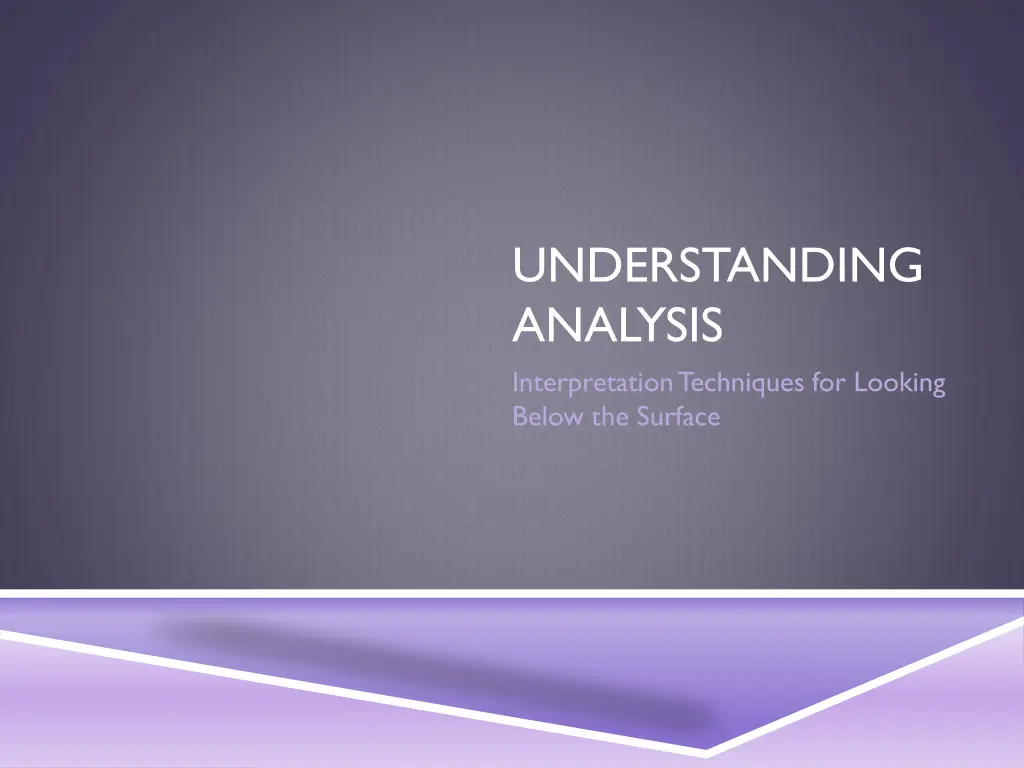 understanding analysis interpretation techniques n.w