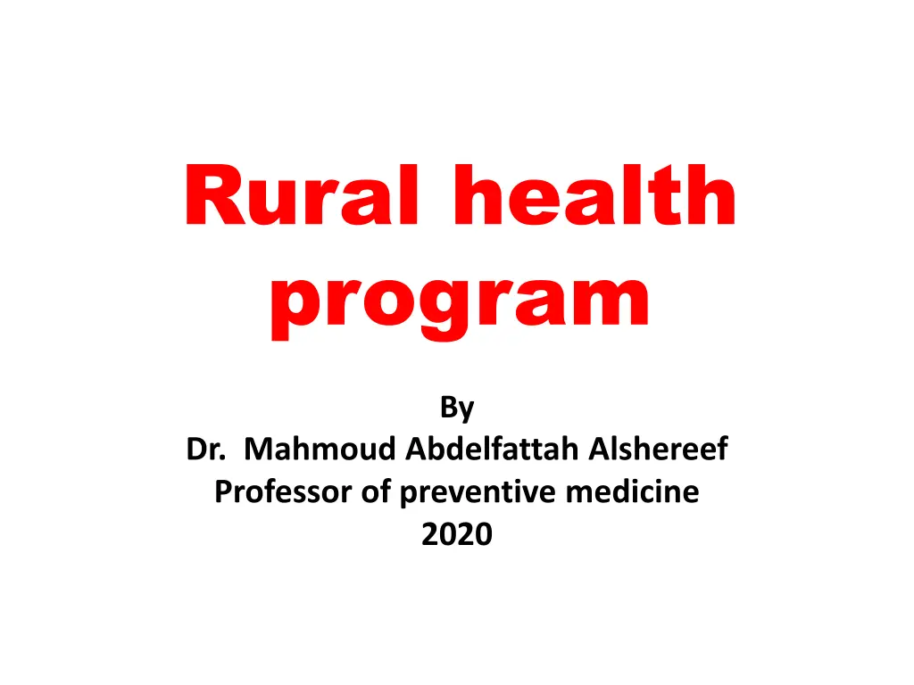 rural health program n.w