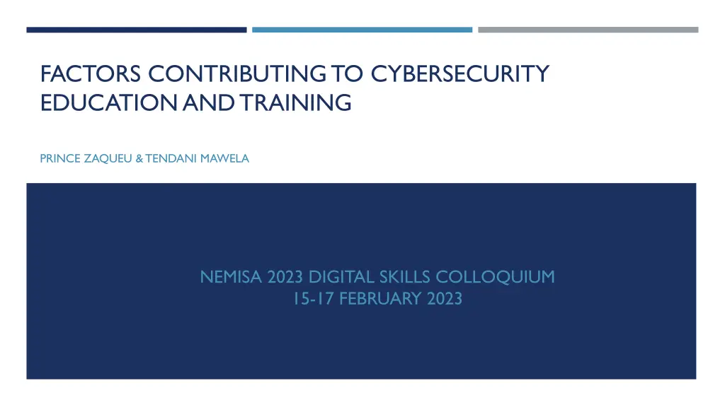 factors contributing to cybersecurity education n.w