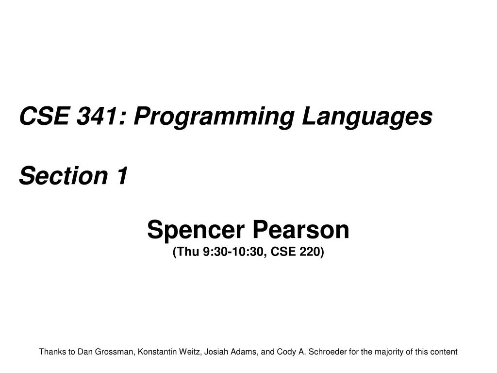 cse 341 programming languages n.w