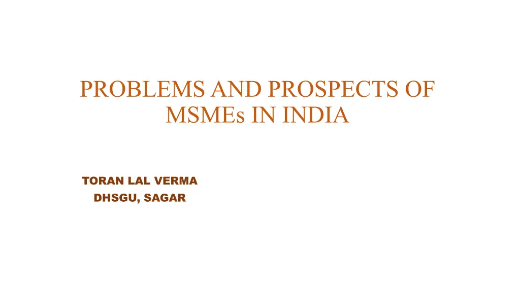 problems and prospects of msmes in india n.w