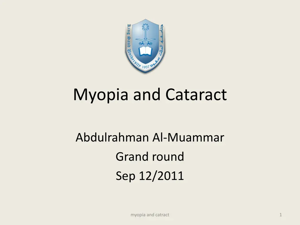 myopia and cataract n.w