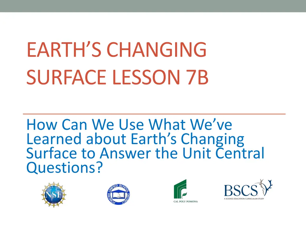 earth s changing surface lesson 7b n.w
