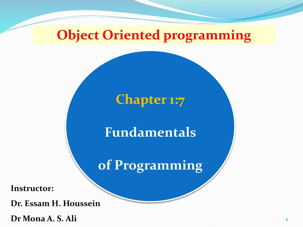 object oriented programming n.w