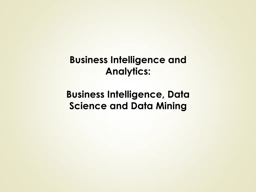 business intelligence and analytics n.w