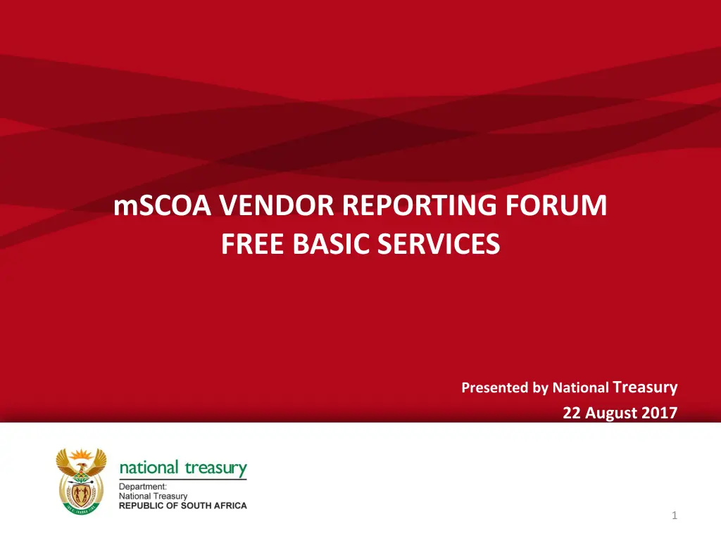 mscoa vendor reporting forum free basic services n.w