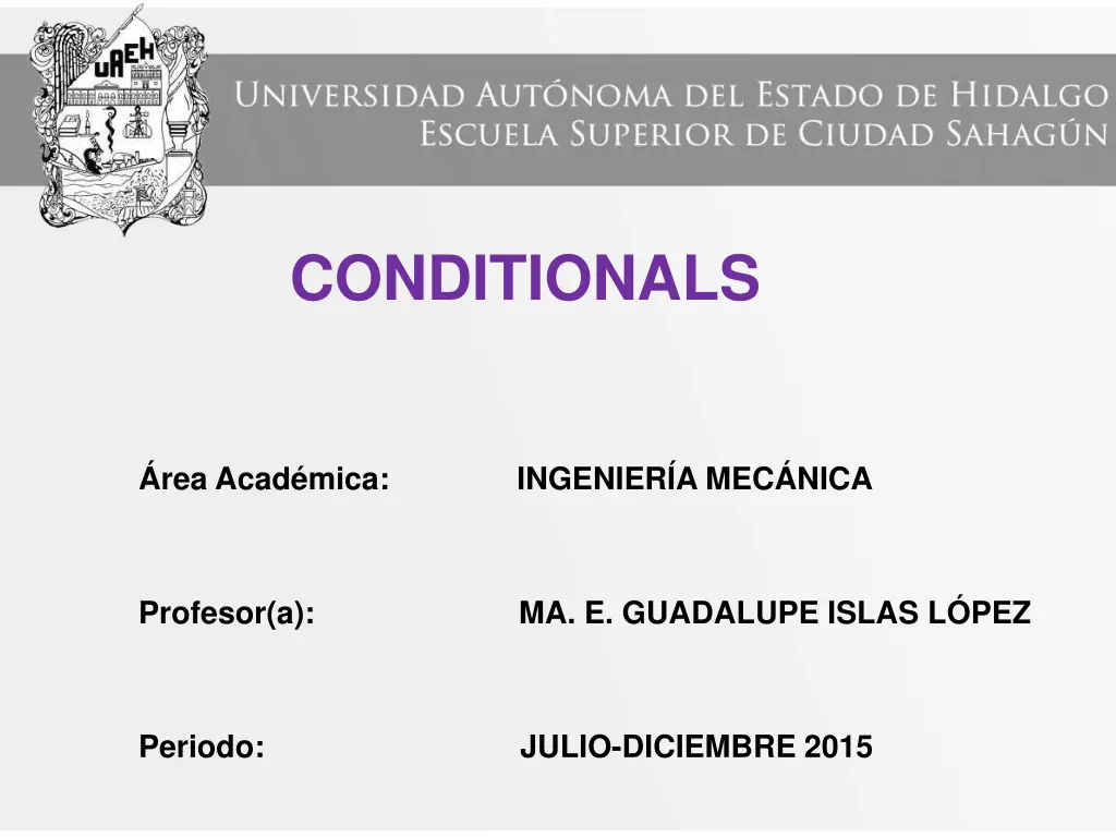 conditionals n.w