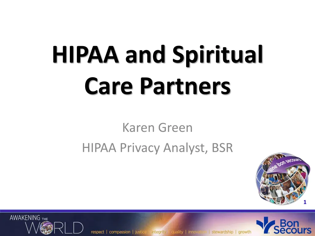 hipaa and spiritual care partners n.w