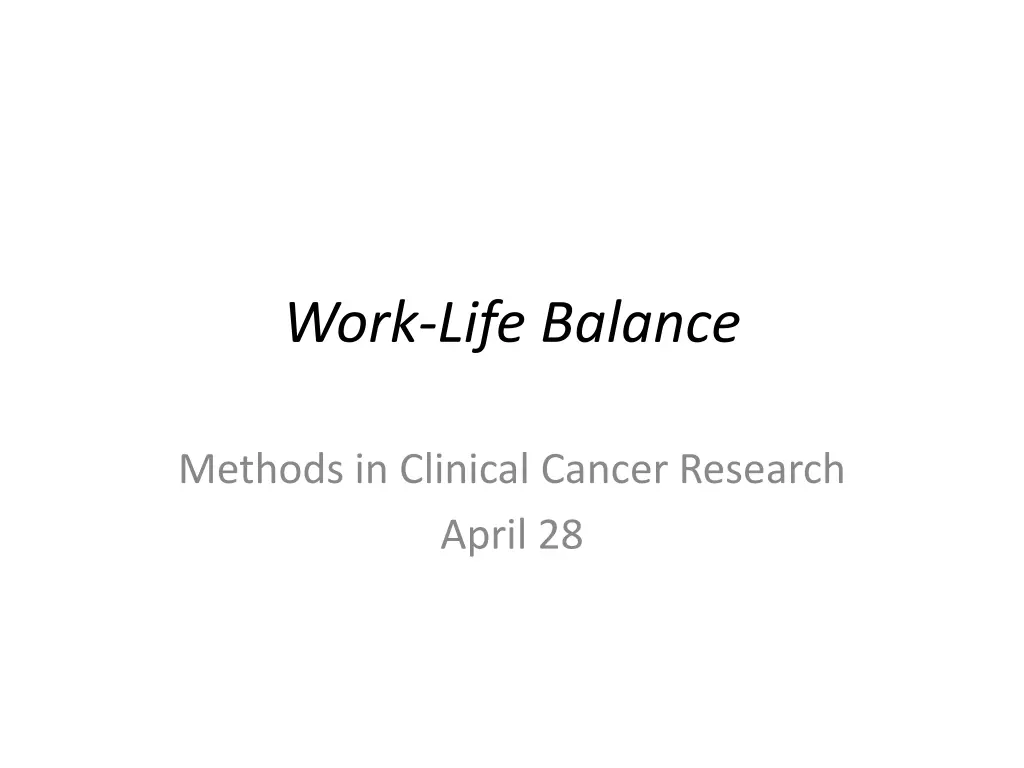work life balance n.w