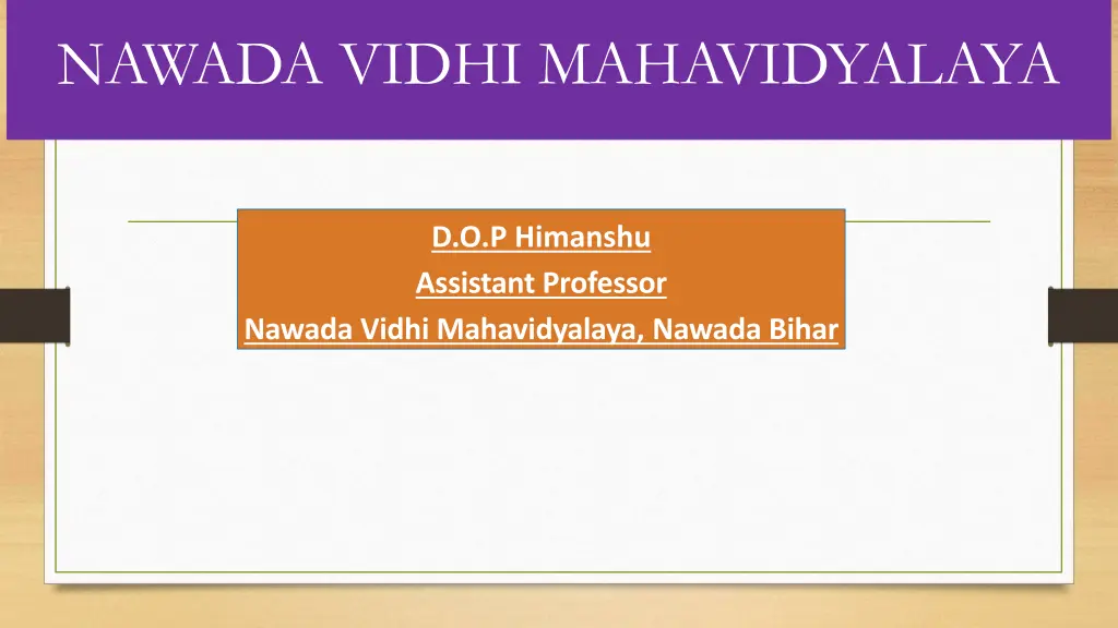 nawada vidhi mahavidyalaya n.w