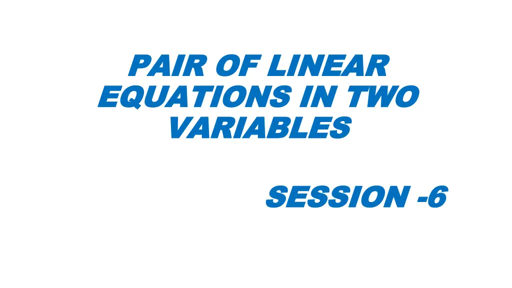 pair of linear pair of linear equations n.w