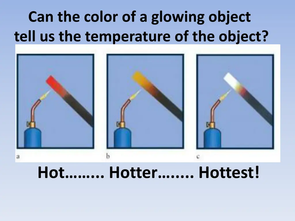 can the color of a glowing object tell n.w