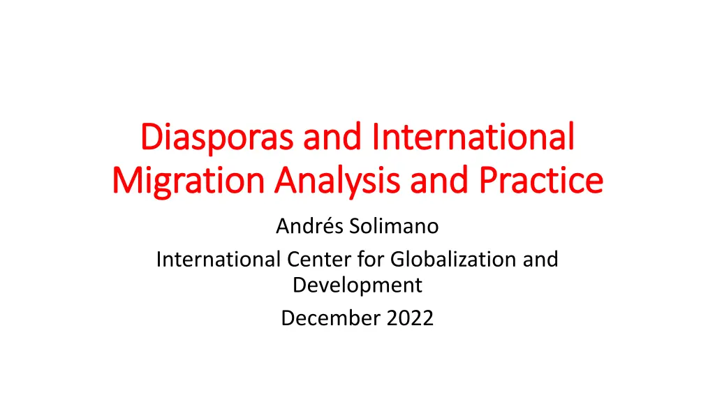 diasporas and international diasporas n.w