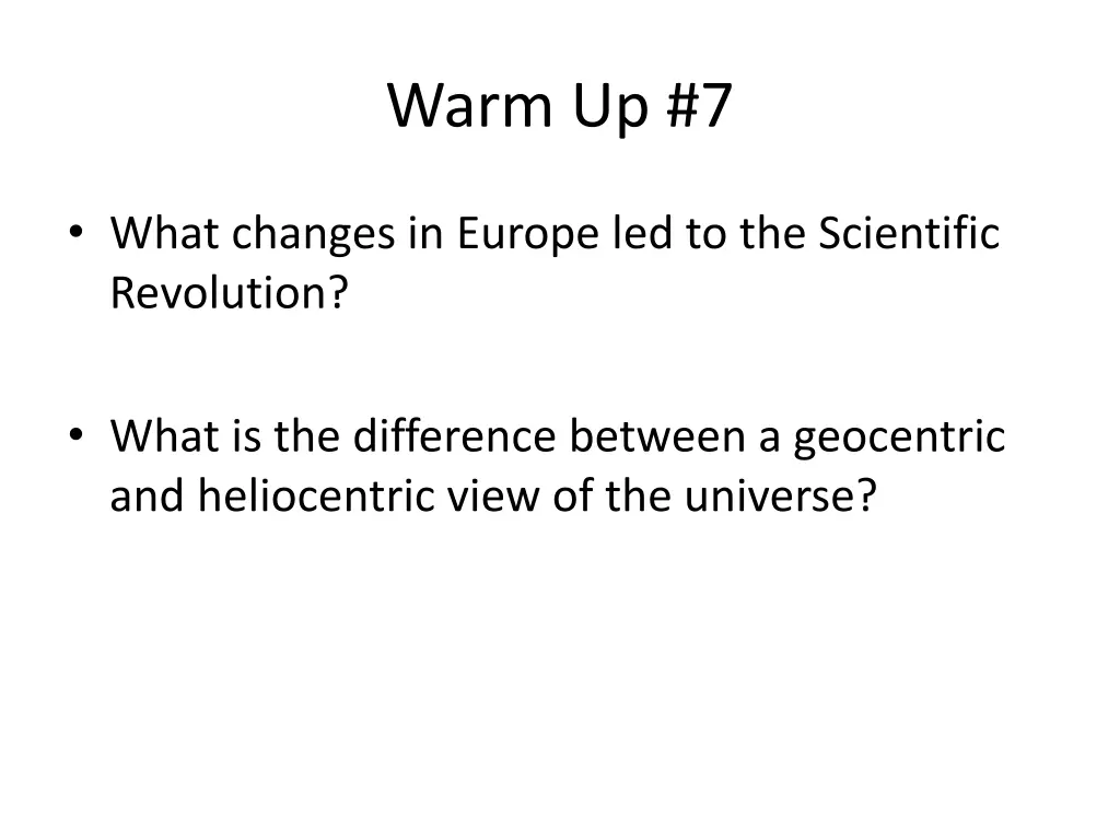 warm up 7 n.w