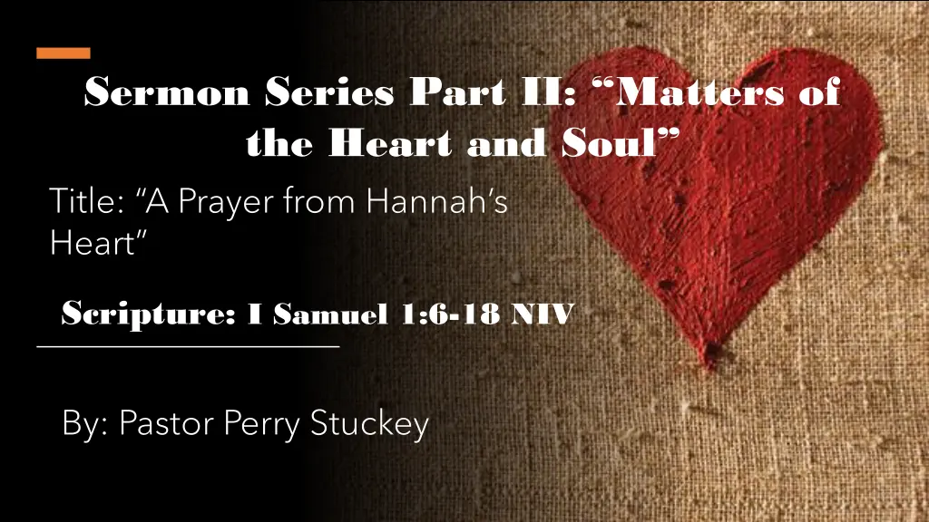 sermon series part ii matters of the heart n.w