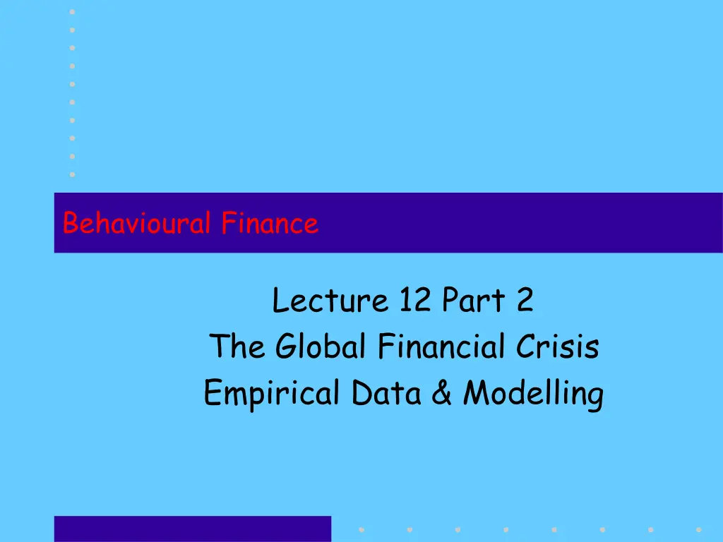 behavioural finance n.w