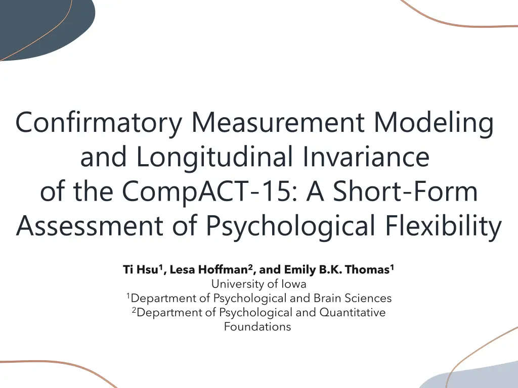confirmatory measurement modeling n.w