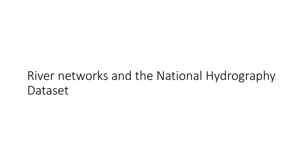 river networks and the national hydrography n.w