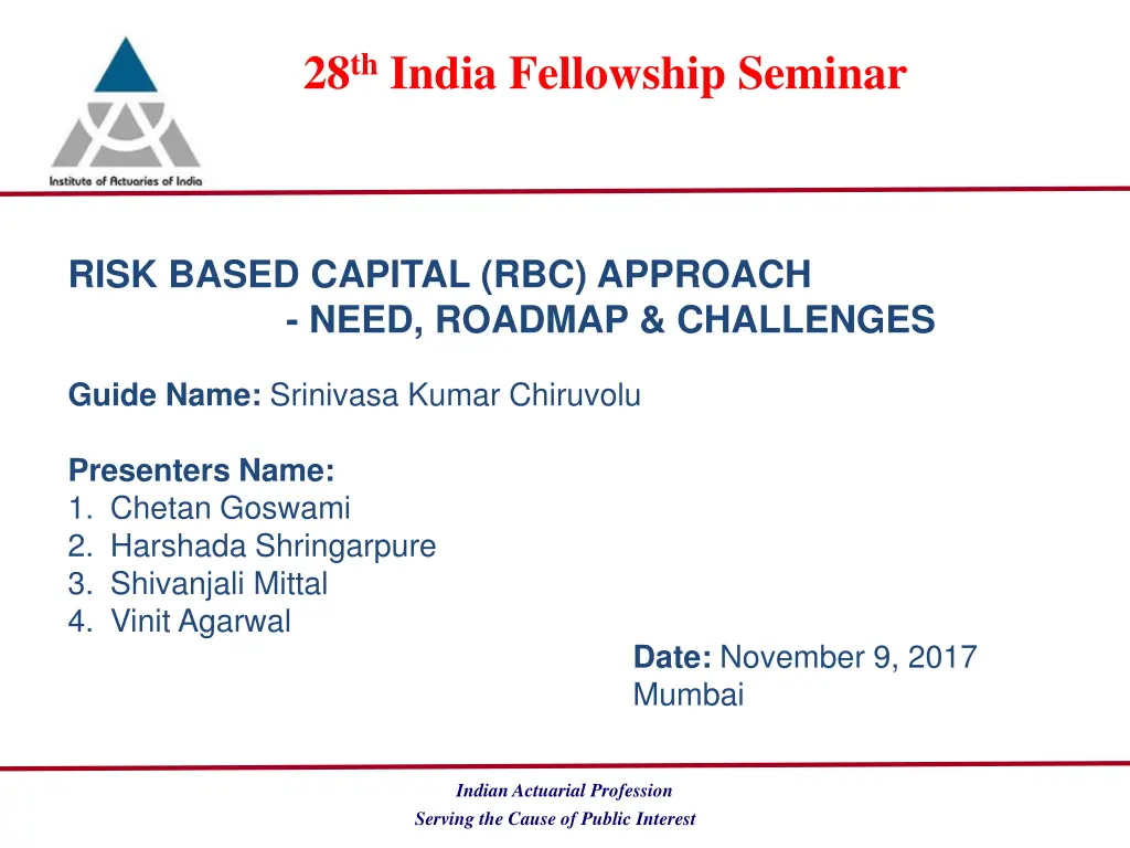 28 th india fellowship seminar n.w